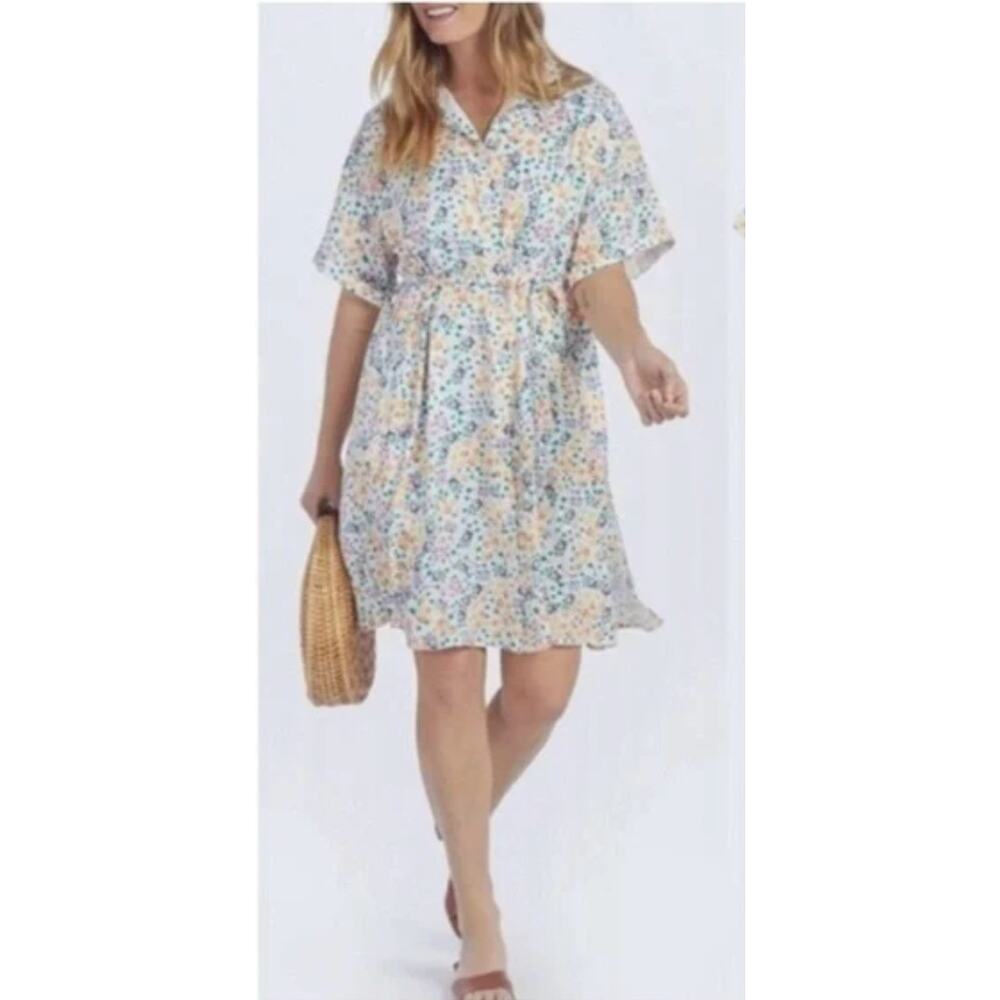 Summersalt The Do-It-All Shirtdress in Wildflower Fields sz. Large